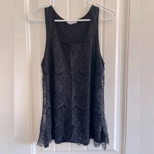 Maurices Small Black Lace Tank Top